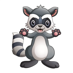 Jungle Safari Cheerful Raccoon Transparent Sticker